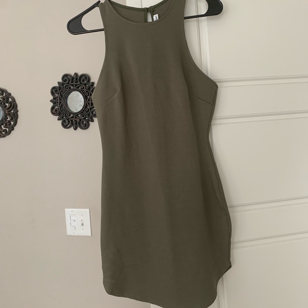 Fitted olive green dress